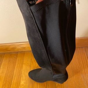 Size 8 1/2 M Black, brushed suede, over the knee boots